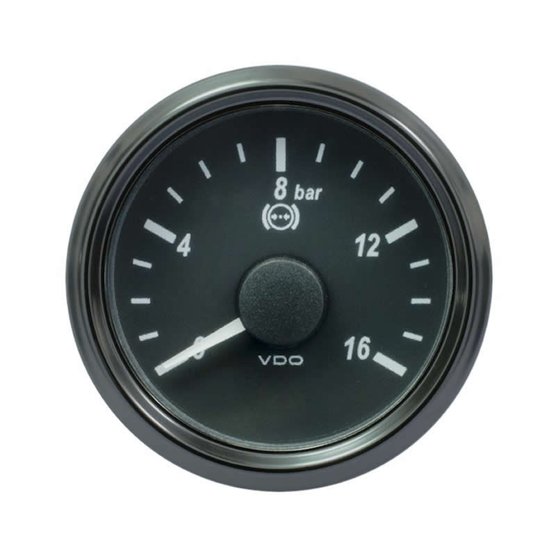 VDO SingleViu 1402 Brake Pressure 16Bar Black 52mm gauge